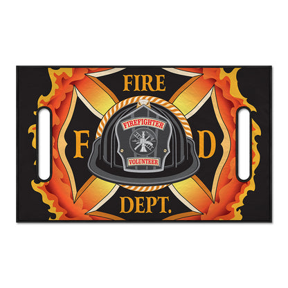 Flaming Firefighter Emblem Print Golf Cart Seat Cover