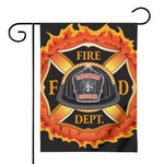 Flaming Firefighter Emblem Print House Flag