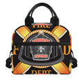 Flaming Firefighter Emblem Print Insulated Lunch Bag
