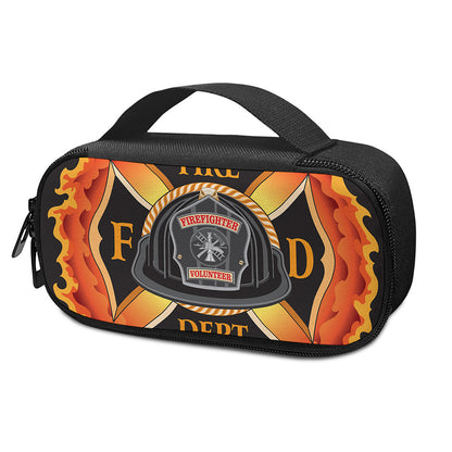 Flaming Firefighter Emblem Print Insulin Cooler Travel Case