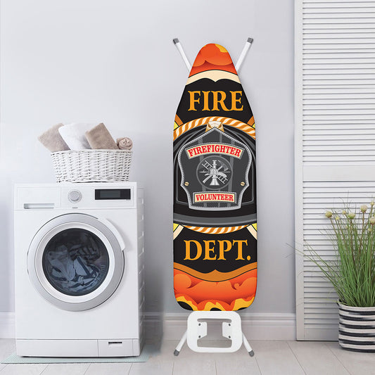 Flaming Firefighter Emblem Print Ironing Board Cover