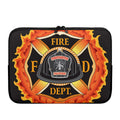 Flaming Firefighter Emblem Print Laptop Sleeve