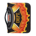 Flaming Firefighter Emblem Print Leather Bible Cover