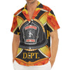 Flaming Firefighter Emblem Print Men's Deep V-Neck Shirt