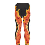 Flaming Firefighter Emblem Print Men's leggings