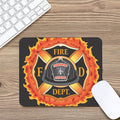 Flaming Firefighter Emblem Print Mouse Pad