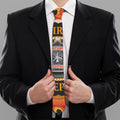 Flaming Firefighter Emblem Print Necktie