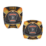 Flaming Firefighter Emblem Print Office Chair Cover