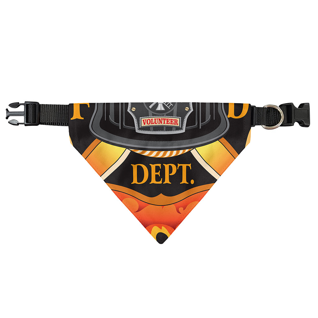 Flaming Firefighter Emblem Print Over The Collar Dog Bandana