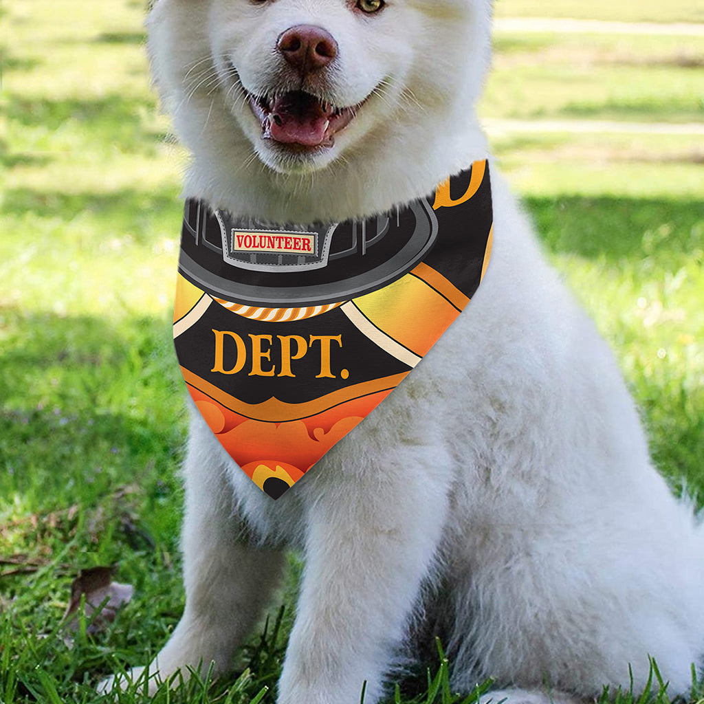 Flaming Firefighter Emblem Print Over The Collar Dog Bandana