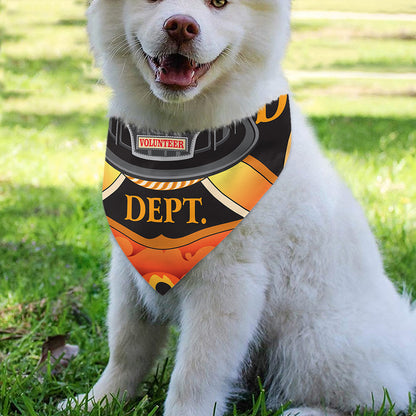 Flaming Firefighter Emblem Print Over The Collar Dog Bandana