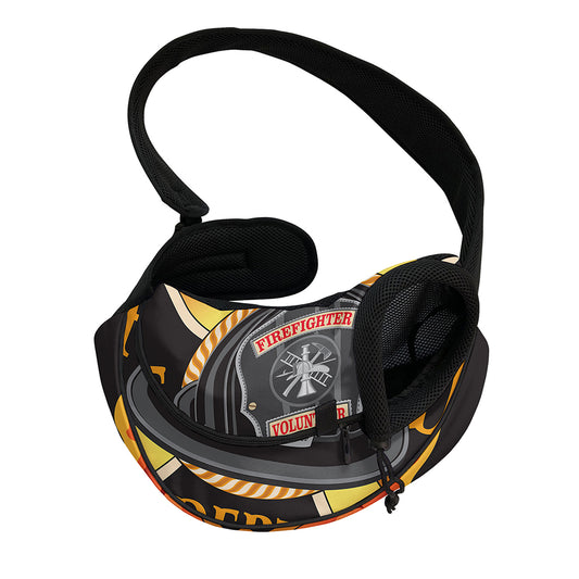 Flaming Firefighter Emblem Print Pet Sling Carrier