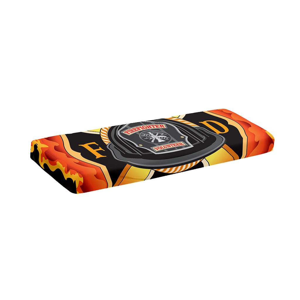 Flaming Firefighter Emblem Print Piano Keyboard Cover