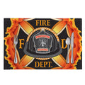 Flaming Firefighter Emblem Print Placemat