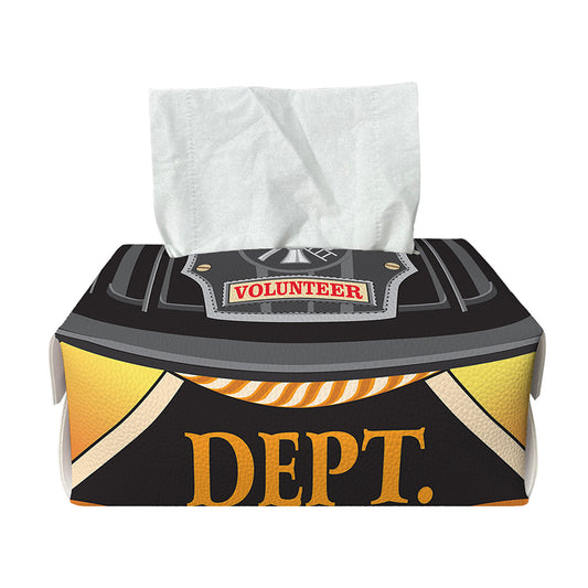 Flaming Firefighter Emblem Print Rectangle Tissue Box Cover
