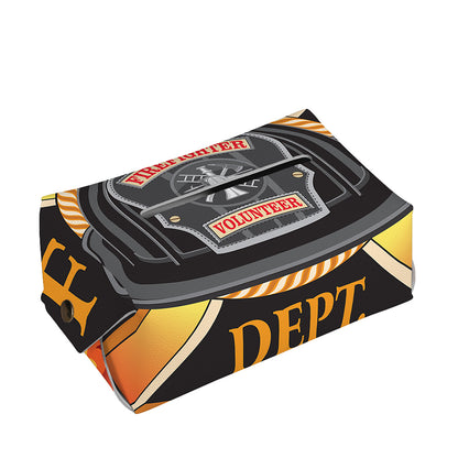 Flaming Firefighter Emblem Print Rectangle Tissue Box Cover