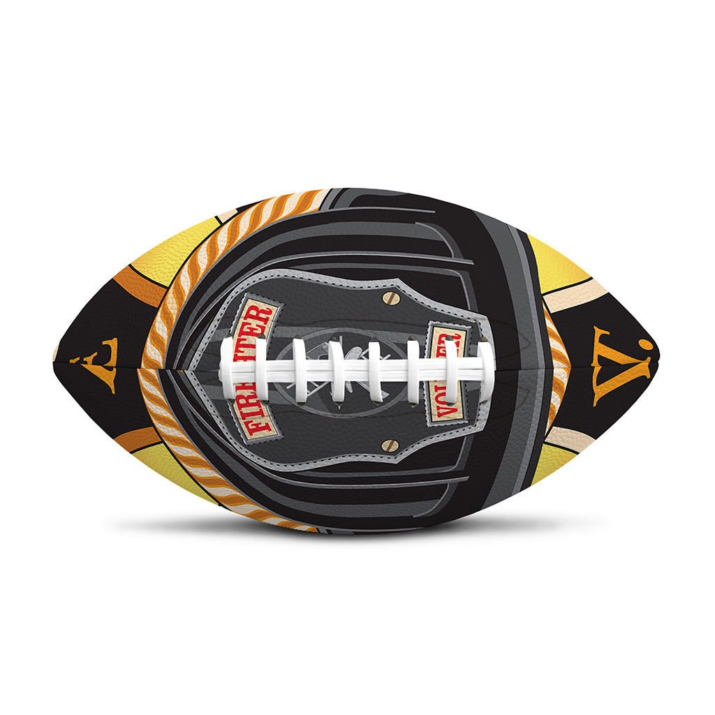 Flaming Firefighter Emblem Print Rugby Ball