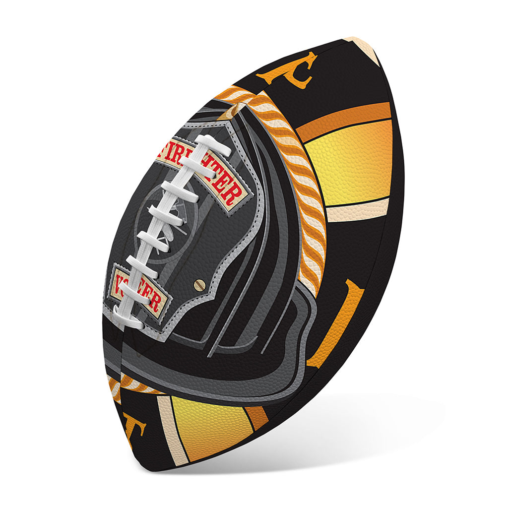 Flaming Firefighter Emblem Print Rugby Ball