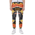 Flaming Firefighter Emblem Print Joggers