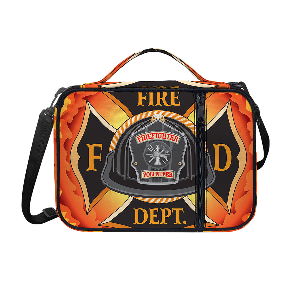 Flaming Firefighter Emblem Print Shoulder Strap Bible Bag