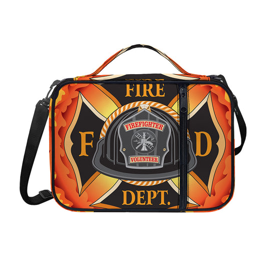 Flaming Firefighter Emblem Print Shoulder Strap Bible Bag