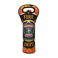 Flaming Firefighter Emblem Print Single Neoprene Wine Tote