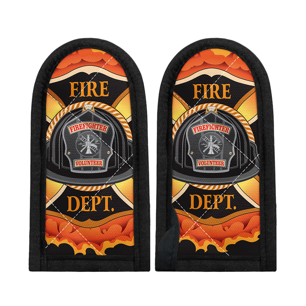 Flaming Firefighter Emblem Print Skillet Handle Cover