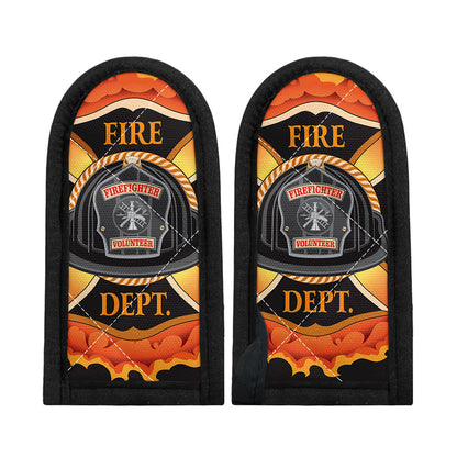 Flaming Firefighter Emblem Print Skillet Handle Cover