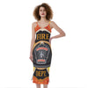 Flaming Firefighter Emblem Print Slim Fit Midi Cami Dress