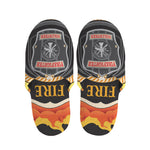 Flaming Firefighter Emblem Print Slippers