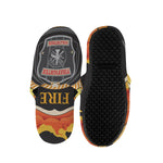 Flaming Firefighter Emblem Print Slippers