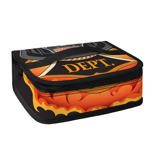 Flaming Firefighter Emblem Print Small Lunch Bag