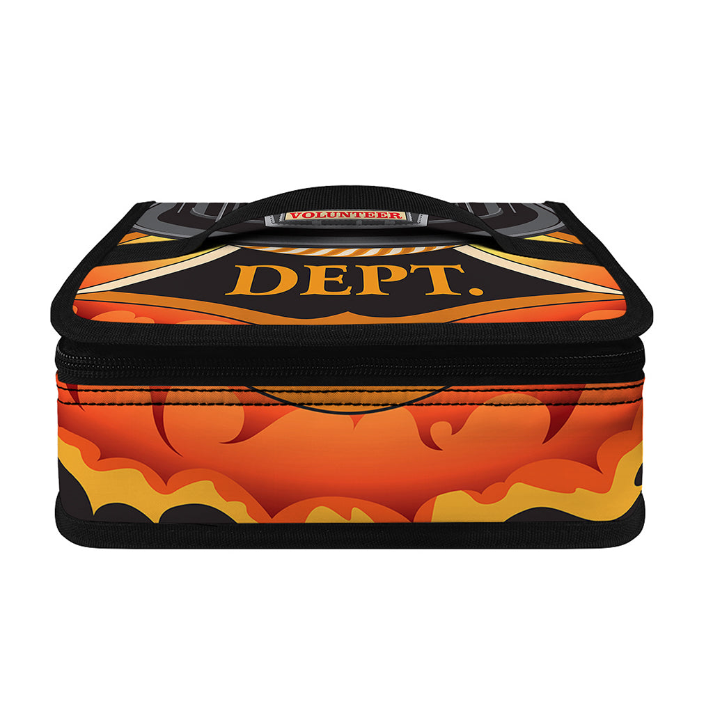 Flaming Firefighter Emblem Print Small Lunch Bag
