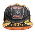 Flaming Firefighter Emblem Print Snapback Cap