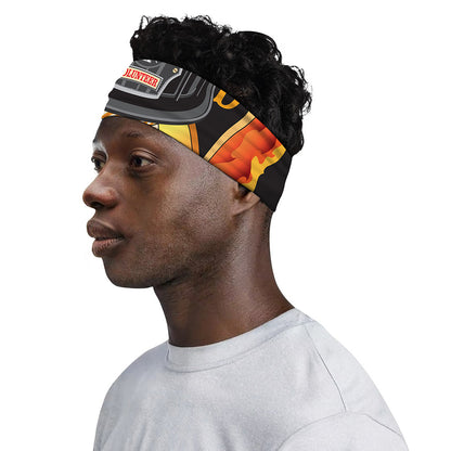 Flaming Firefighter Emblem Print Sports Headband