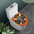 Flaming Firefighter Emblem Print Toilet Lid Cover