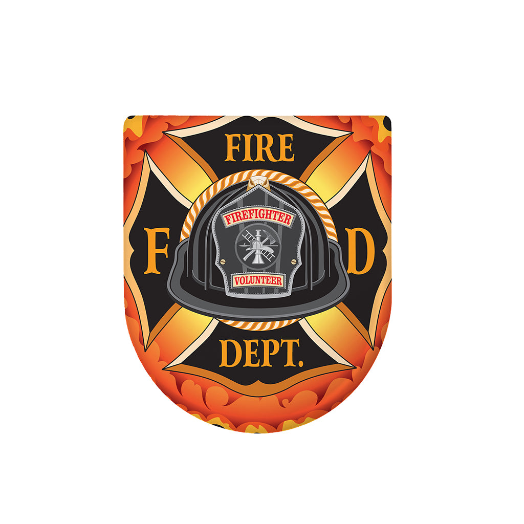 Flaming Firefighter Emblem Print Toilet Lid Cover