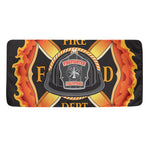 Flaming Firefighter Emblem Print Towel