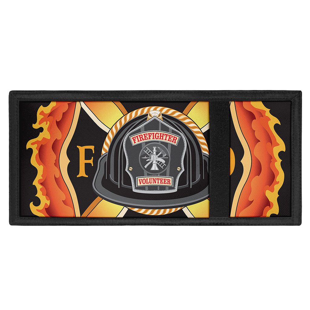 Flaming Firefighter Emblem Print Trifold Wallet