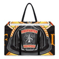 Flaming Firefighter Emblem Print Utility Tote Bag