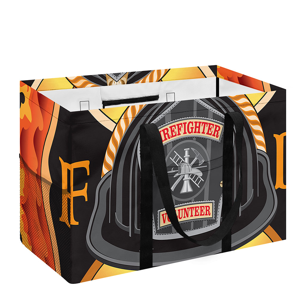 Flaming Firefighter Emblem Print Utility Tote Bag