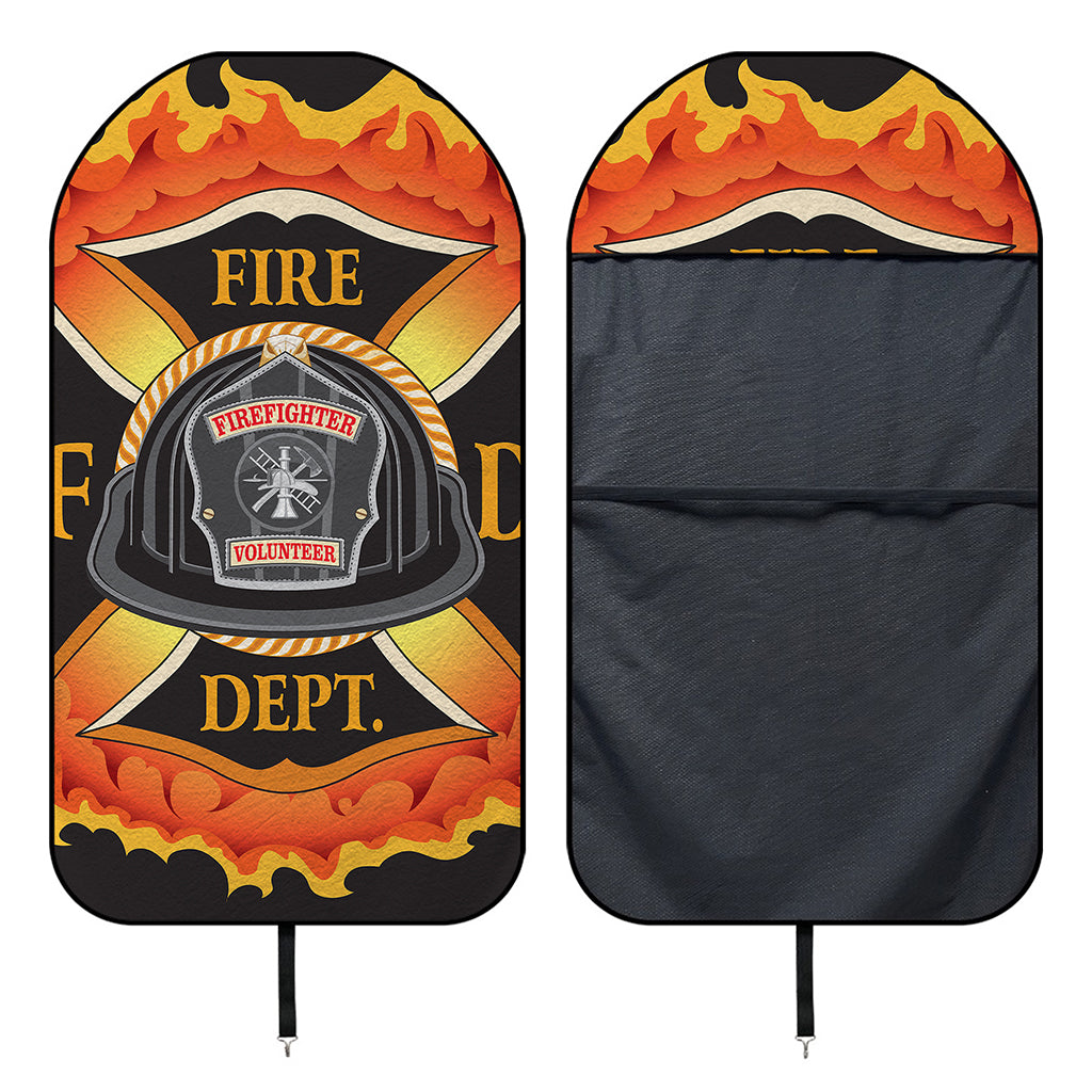 Flaming Firefighter Emblem Print Waterproof Car Seat Cover