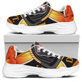 Flaming Firefighter Emblem Print White Chunky Shoes