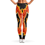 Flaming Firefighter Emblem Print Women's Leggings