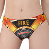 Flaming Firefighter Emblem Print Women's Panties