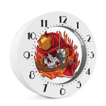Flaming Firefighter Skull Print Alarm Clock