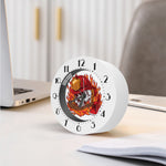 Flaming Firefighter Skull Print Alarm Clock