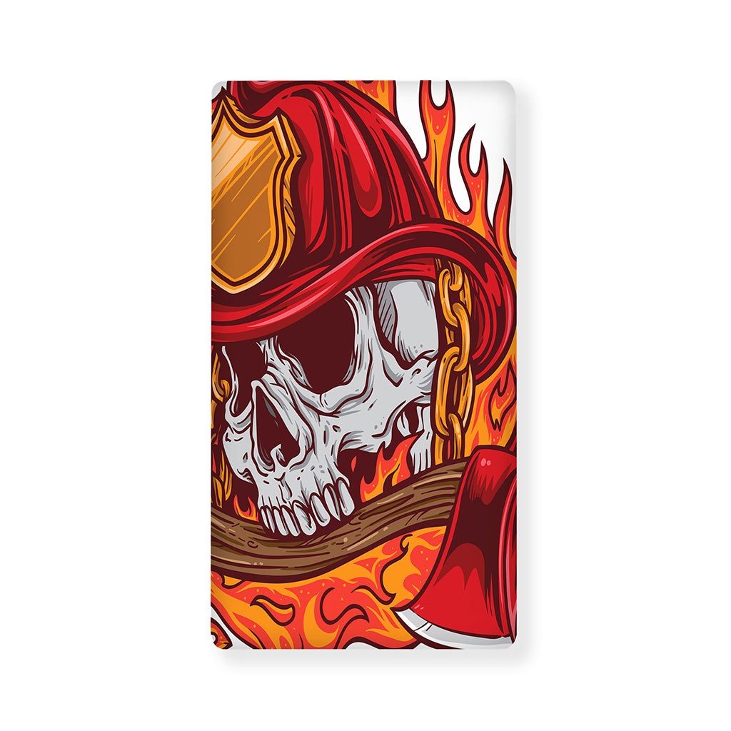 Flaming Firefighter Skull Print Baby Crib Sheet