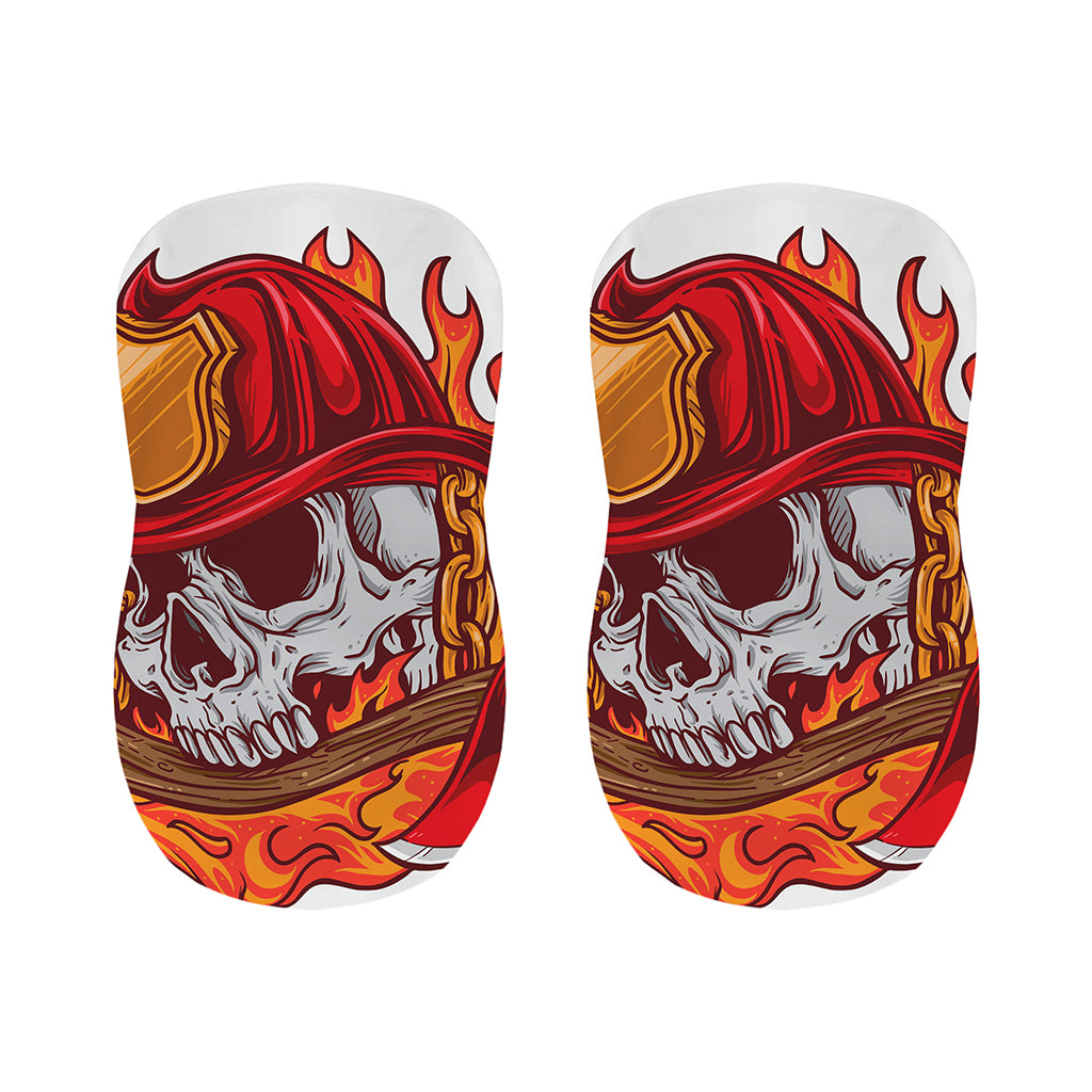 Flaming Firefighter Skull Print Bar Stool Covers