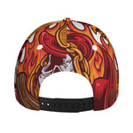 Flaming Firefighter Skull Print Baseball Cap